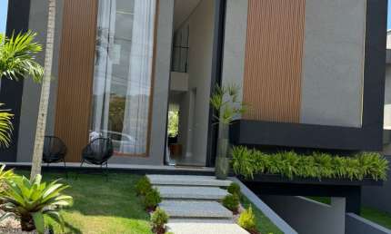 Casa a venda 5 suítes NOVA, PORTEIRA FECHADA no Alphaville Litoral Norte 3
