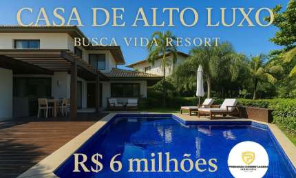 Casa 4 suítes + gabinete  mobiliada Busca Vida Resort