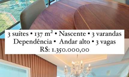 Apartamento 3 suítes 137 m2 Vista mar Colina A Patamares