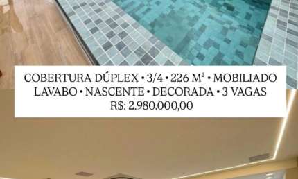 Espetacular Cobertura Dúplex no Alphaville 1 – Salvador 226m² Mobiliada ️