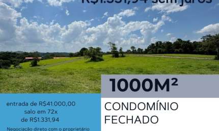 OPORTUNIDADE NO INTERIOR DE TERRENOS DE 1000 METROS