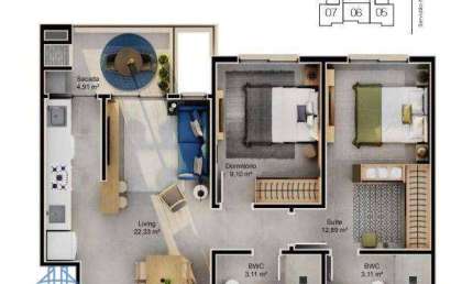 Apartamento à venda, 64 m² por R$ 1.114.000,00 - Cacupé - Florianópolis/SC