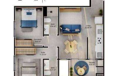 Apartamento com 2 dormitórios à venda, 63 m² por R$ 1.114.000,00 - Cacupé - Florianópolis/SC