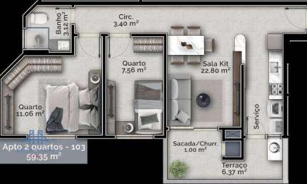 Apartamento com 2 dormitórios à venda, 59 m² por R$ 635.000,00 - Carvoeira - Florianópolis/SC