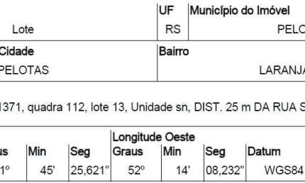 Oportunidade Única em PELOTAS - RS | Tipo: Terreno | Negociação: Venda Direta Online  | Situação: Imóvel