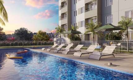 Raiz Home Clube, 34,42 a 44,18m², 1 ou 2 dorm, com opção de vaga e garden