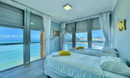 Apartamento frente mar na pitangueiras no guarujá | mobiliado
