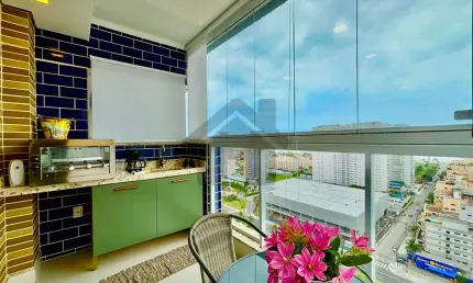 Apartamento à venda na enseada no guarujá | varanda gourmet piscina e churrasqueira