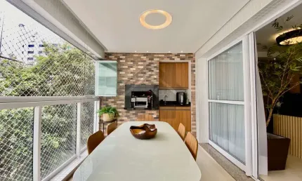 Apartamento à venda na pitangueiras no guarujá | sacada gourmet