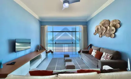Apartamento frente mar à venda na pitangueiras no guarujá | rico em decoração