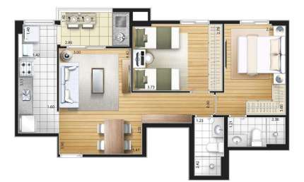 Apartamento à venda, 2 quartos, 1 suíte, 1 vaga, Fundação - São Caetano do Sul/SP