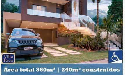Casa com 3 suítes, ampla, moderna em construção no Condomínio Villa Rica