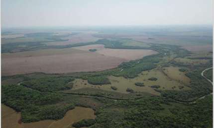 Fazenda de lavoura as margens do rio em Maracaju-MS