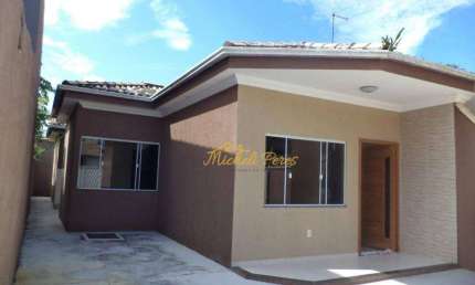 Excelente casa linear meio lote, com 3 quartos à venda, 90 m² - Extensão Novo Rio das Ostras/Centro - Rio das Ostras/RJ.