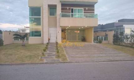 Luxuosa casa duplex alto padrão no condomínio Alphaville I, 4 quartos com área gourmet e piscina, á venda - 305 m² - Mar do Norte - Rio das Ostras/RJ