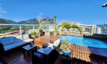 Cobertura com 3 quartos à venda na rua jornalista henrique cordeiro, barra da tijuca, rio de janeiro, 200 m2 por r$ 2.200.000