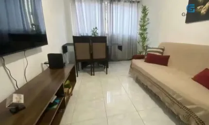 Vendo Apartamento semi mobiliado de 1 dormitório e garagem privativa no Marapé em Santos