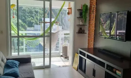 Alugo apartamento mobiliado, 02 dormitórios, marapé, santos
