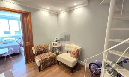 Cobertura de 90m² - 3 dormitórios, 2 banheiros, terraço com churrasqueira e 1 va