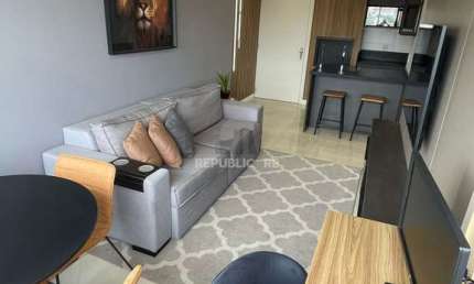 Apartamento de 1 Dormitório 43,21 m², garagem, 100% mobiliado