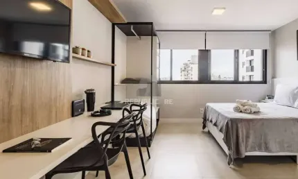 Studio completamente mobiliado e equipado, para comprar, localizado no GO Rio Br