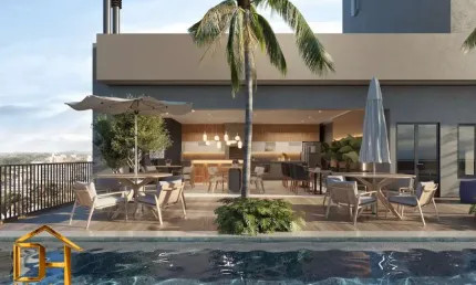 Apartamento na planta com 3 quartos, sendo 1 suíte, sacada com churrasqueira, 1 vaga de garagem e ampla área de lazer