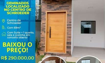 **Geminado no Centro de Schroeder – Conforto e Sofisticação!**