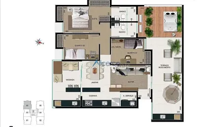 Apartamento garden 03 quartos com suíte, elevador e  02 vagas de garagem.