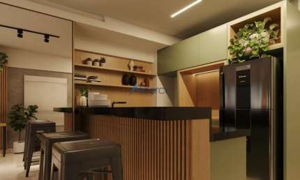 Studio Garden com varanda gourmet e lazer completo na cobertura