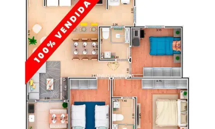 Apartamento com 3 dormitórios à venda, 87 m² por R$ 465.000 - Condomnio Ilhas do Mediterrneo - Itu/SP