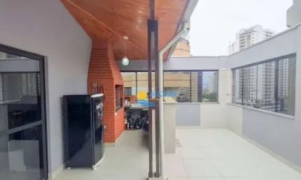 Cobertura à venda na praia das astúrias, 2 dormitórios, 1 vaga.