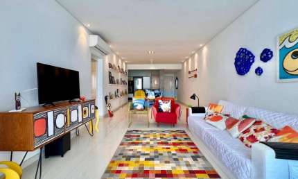 Apartamento Frente Total a Venda, Andar Alto, 3 Quartos e Sacada na Praia da Pitangueiras - Guarujá/SP