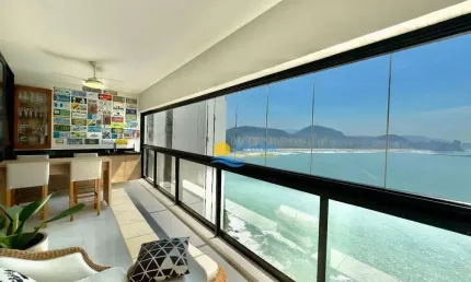 Apartamento à venda na praia das astúrias, vista mar, 3 suítes, 2 vagas.