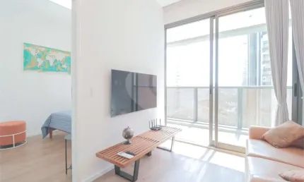 Apartamento de 41,86 m2, 1 suíte, varanda, condomínio clube, 1 vaga em moema.