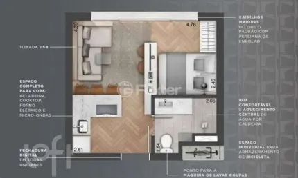 Apartamento com 1 quarto à venda na avenida joão pessoa, 731, cidade baixa, porto alegre, 24 m2 por r$ 350.000