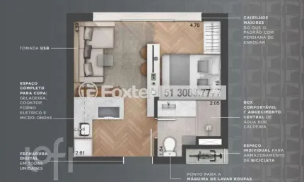 Apartamento com 1 quarto à venda na avenida joão pessoa, 731, cidade baixa, porto alegre, 24 m2 por r$ 380.000
