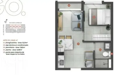 Apartamento com 1 quarto à venda na rua anita garibaldi, 1325, boa vista, porto alegre, 29 m2 por r$ 459.900