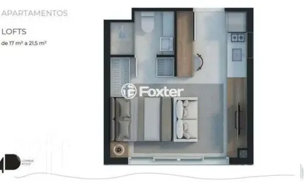 Apartamento com 1 quarto à venda na Rua Almirante Tamandaré, 150, Floresta, Porto Alegre, 23 m2 por R$ 379.000