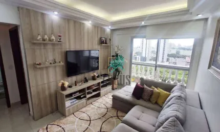 Apartamento bem distribuído com 75m² composto por 2 dormitórios com armários sendo 1 suíte, à venda por R$ 540.000 - Baeta Neves, SBC/SP