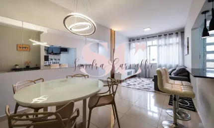 Apartamento 2 dormitórios, mobiliado para locação no boqueirão, santos/sp