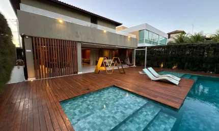 CASA DE LUXO 5 SUÍTES FRENTE MAR EM GUARAJUBA - PORTEIRA FECHADA