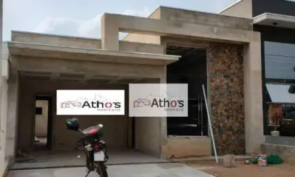 Casa térrea, jd. mantova, 3 suítes, sala 2 ambientes, escritório, em fase final de construção