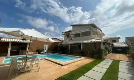 belíssima casa ampla com 5/4, no condomínio fechado Parque do Jacuípe