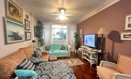 Vista mar!!! maravilhoso apartamento, 3 dormitórios, sendo 2 suítes, em frente ao mar na cidade de santos!!!!