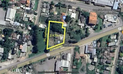 4 terrenos juntos na beira da BR-287, no bairro Camobi, na cidade de Santa Maria