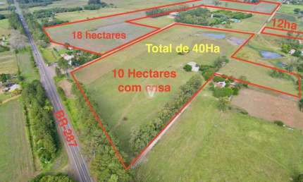 Área rural múltiplas possibilidades! 100% Útil e Plana, 15Km da Ulbra de SM-RS