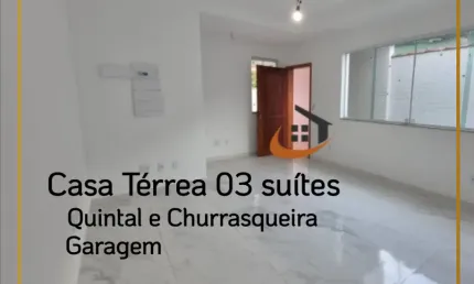 Casa térrea com 03 suítes  no bairro boqueirão - santos