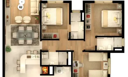 Apartamento para Venda no bairro Centro em Gramado, 3 quartos sendo 3 suítes, 2 vagas, 135 m² de área total, 135 m² privativos,