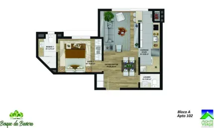 Apartamento para Venda no bairro Bavaria em Gramado, 1 quarto sendo 1 suíte, 1 vaga, 49 m² de área total, 49 m² privativos,