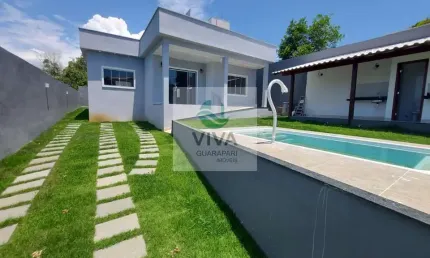 Casa composta por 3 quartos com área de lazer completa á venda em nova guarapari, guarapari-es - realize negócios imobiliários.